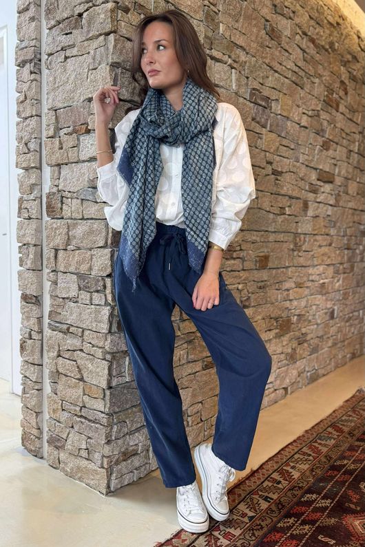 Made in Italy Baby Cord Classic Slim Jogger Navy